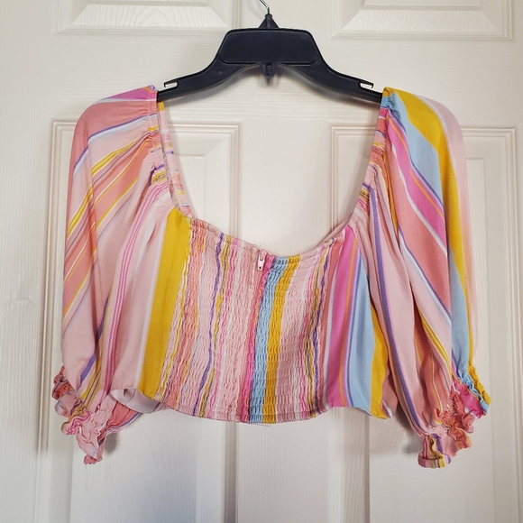 Showpo Ressy Mini Skit Size 10 Khaia Keyhole Top Size 8 Multi Stripe Set - Picture 7 of 16